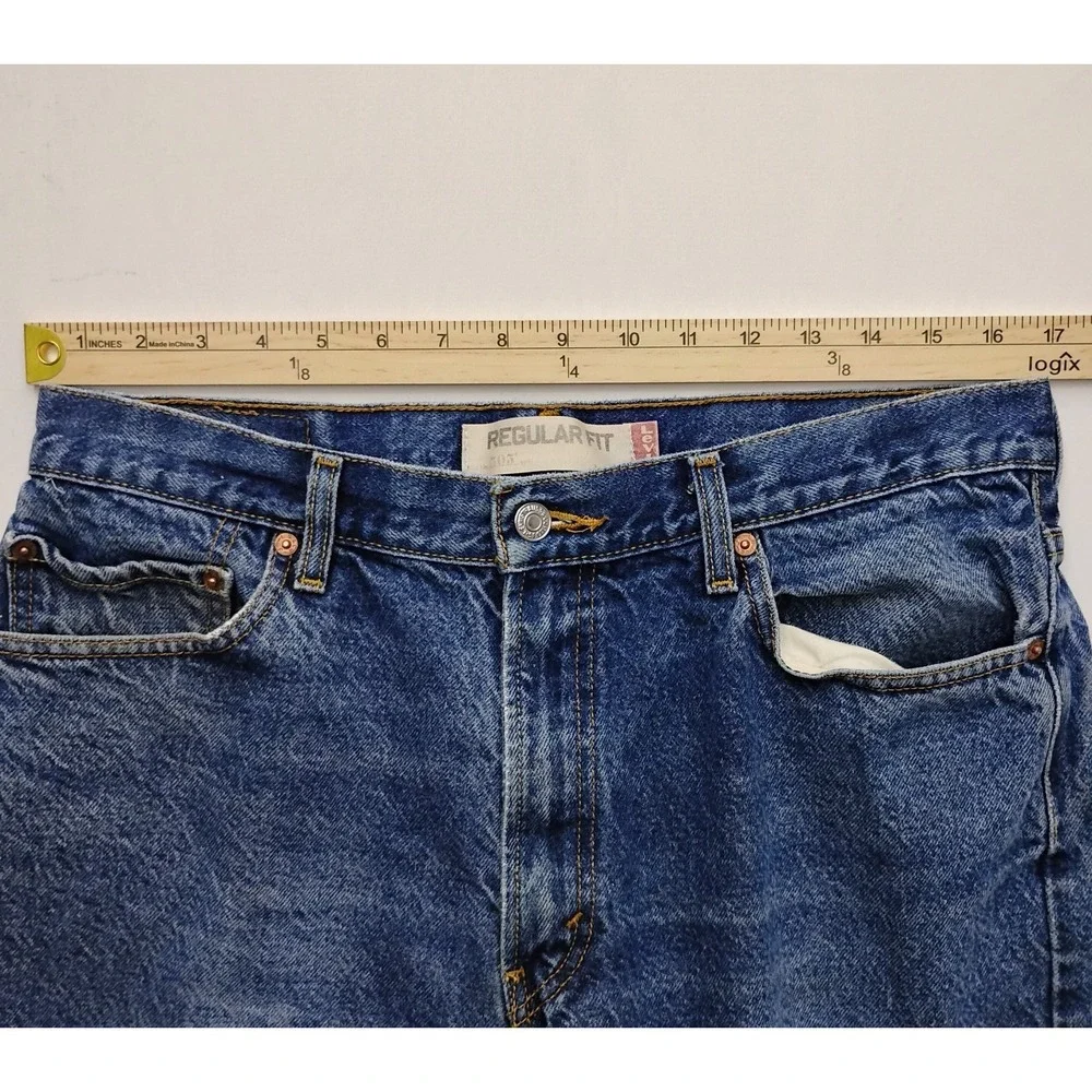 Levis 505 Jeans Mens 36x30 Blue Regular Fit Straight Leg Y2K Dark Wash
